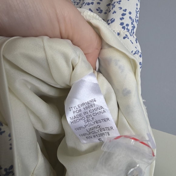 Entro Floral Blue and Cream Dress Anthropolgie Romper Small Boho - Picture 5 of 6